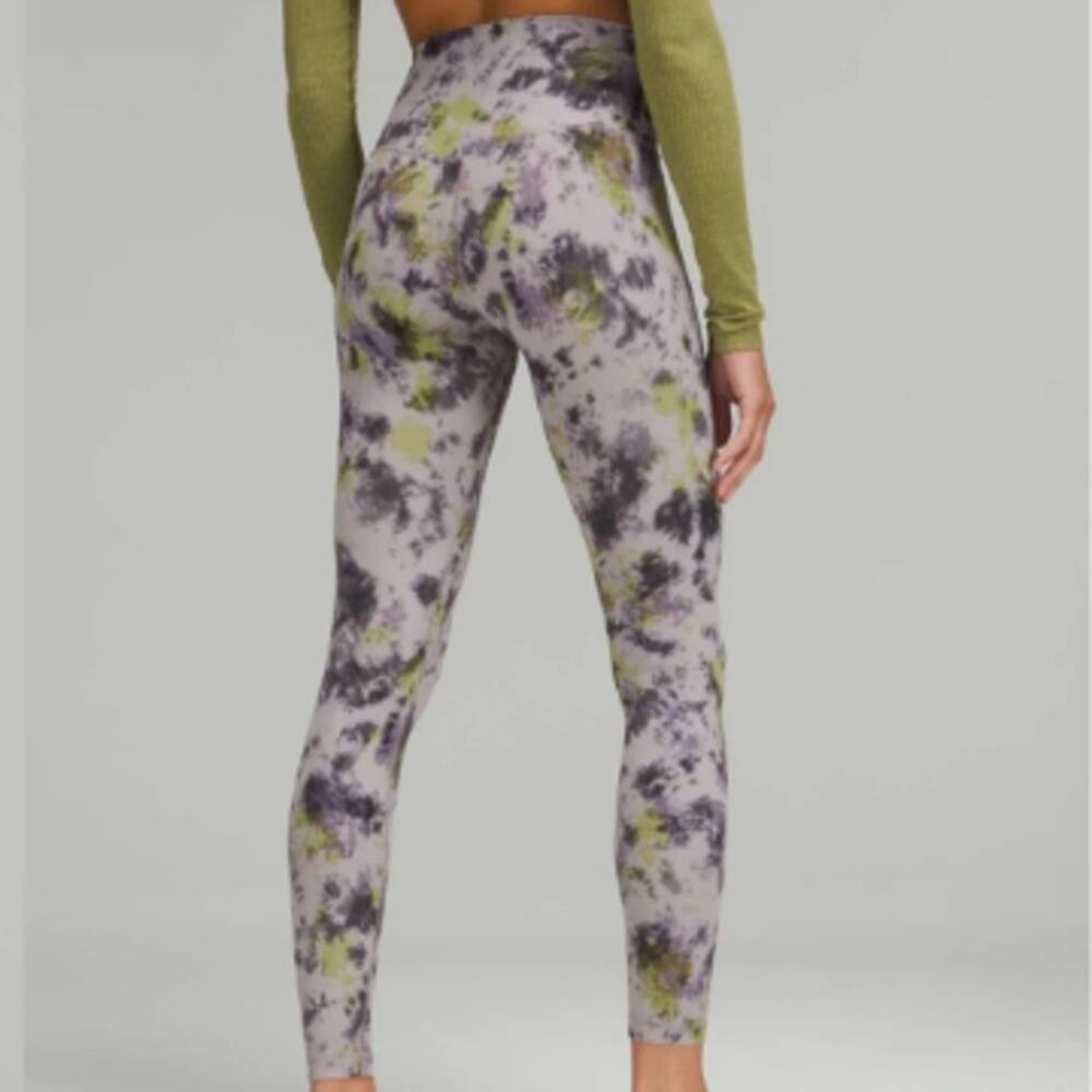 Lululemon Align Size 4 High-Rise Crop 21" Radial Tie Dye Mauve Grey Women's